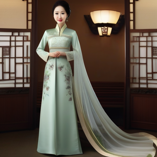 中式真丝连衣裙